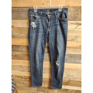 Lee Modern Series 32x29 Women's Jeans Dark Wash Distressed Straight Leg